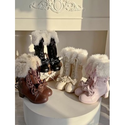 Pure Tea For Dream Fluffy's Diary​ Short Boots(Pre-Order/4 Colours/Full Payment Without Shipping)